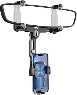 WUITIN Car Phone Mount, 360 Rotatable and Retractable, Anti-Shake Design, Compatible with Samsung, iPhone, Sony