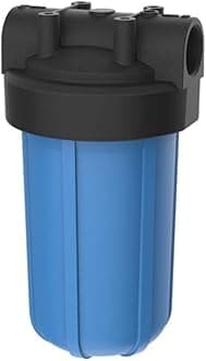 1 1/2" NPT #10 Whole House Heavy Duty Water Filter Housing with High-Flow Polypropylene (HFPP) Cap, 10-Inch, Black/Blue