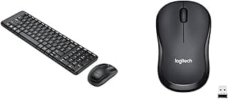Logitech MK215 Wireless Keyboard and Mouse Combo, 2.4 GHz Wireless, 3 Years Warranty, Compact Design