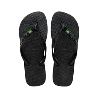 Havaianas Unisex Brazil Logo Slippers , Black/Black , 43/44 EU
