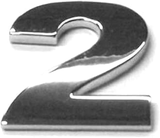 SolaDirect Chrome Letters Digits Numbers Signs Self Adhesive 3D Emblem Decal Badge Sticker for Car Van Home Decor - Digit 2