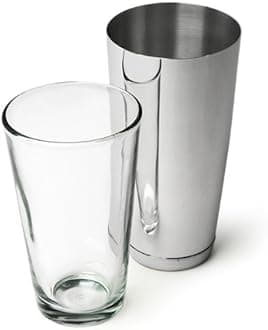 Chabrias Ltd Professional Boston Cocktail Shaker Set – 16oz Mixing Glass & 28oz Weighted Tin – Premium Stainless Steel Bartender Kit – Professional Quality Cocktail Shaker for Home & Bar Use