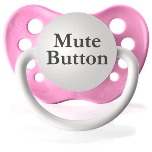 Mute Button Expression Pacifier (Pink)