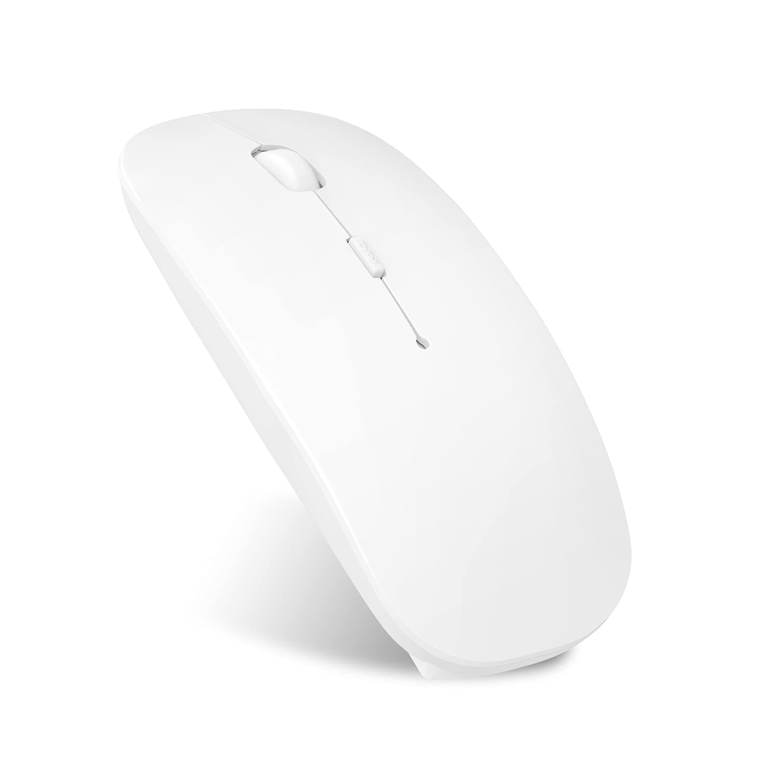 Bluetooth Mouse Wireless Mouse Mobile Mouse Optical Mouse Charging Mouse Applies for PC Computer Notebook Computer Android Tablet Vomputer Intelligent Equipment (Bright White)