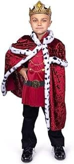 Dress Up America Unisex Kids Regal Prince Costume Set Dress Up America King Costume for Boys - Regal Prince Costume Set - Kids Royal King Outfit (pack of 4)