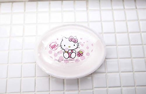 Hello Kitty Oval Soap Dish Holder Case with Clear Cover