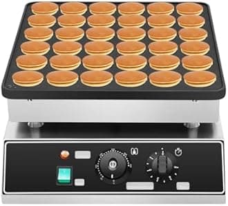 1000W 36 Grid Mini Pancakes Maker Machine, Nonstick Dutch Pancakes Muffins Baking Machine, Commercial Mini Electric Waffle Maker Non-stick Pancake Maker for Baking Crepes, Muffins, Dutch Pancakes