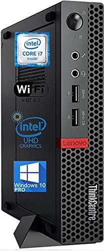 Lenovo ThinkCentre M910Q Tiny Desktop Computer, Intel Core i7-6700T Upto 3.6GHz, 32GB RAM, 256GB NVMe SSD, 4K 3-Monitor Support DisplayPort, HDMI, AC Wi-Fi, Bluetooth - Windows 11 Pro (RENEWED)