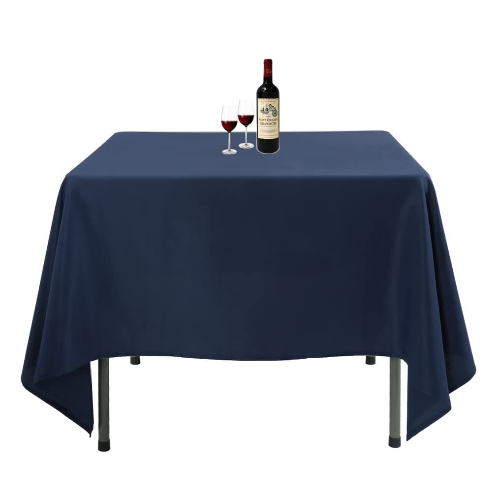 Square Tablecloth, 85 x 85 Inch, Navy Blue Table Cloth for Square or Round Tables in Washable Polyester, Great for Wedding, Restaurant, Party, Banquet Decoration