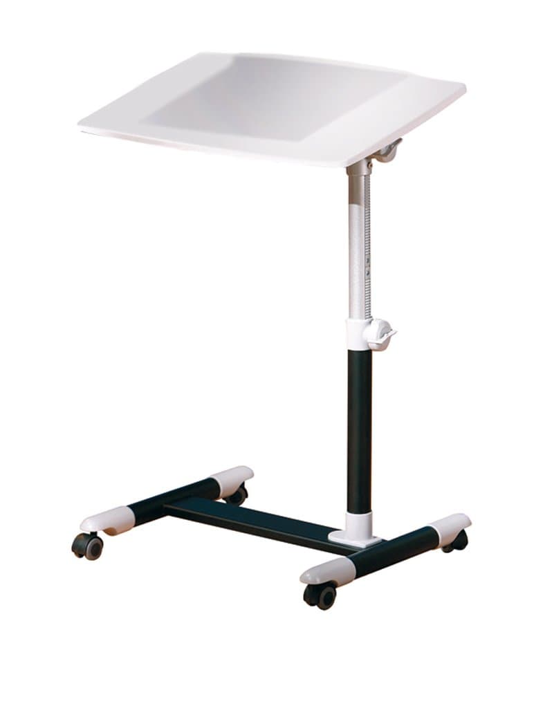 Interlink Alexis Laptop Tableon Castors, Mdf White Glossy