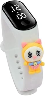 Digital Dial Waterproof Stylish & Fashionable Wrist Smart Watch LED Band for Kids, Colorful Cartoon for Boys & Girls (Removable Silicon Strap) (White Sweet Bunny)