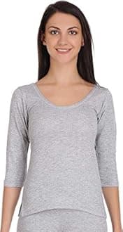 TEUSY Thermal Wear for Women/Ladies Winter Thermal top 3/4 Sleeve(Grey Color)