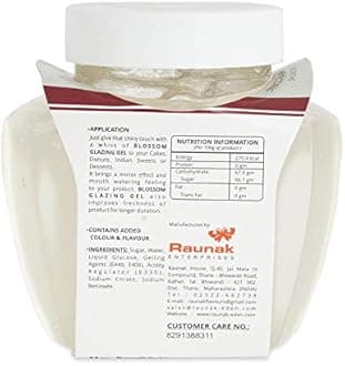 BLOSSOM Edible Glazing Gel for Cake & Desserts Toppings Decoration- Neutral, 250 gm