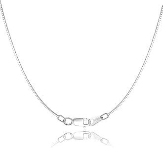 925 Sterling Silver Chain for Women Girls 0.8mm Box Chain Lobster Claw Clasp - Italian Necklace Chain - Super Thin & Strong - Friendly Price & Quality 16/18/20/22/24 Inch