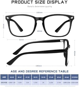 Reading Glasses for Women Men - Blue Light Blocking UV Filter Readers, Anti Eyestrain Eyeglasses