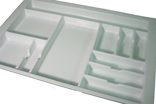 31 X 21 inch Trimmable Flatware Drawer Organizer | Adjustable White Storage Tray for Utensils Cutlery and Flatware | Kitchen and Home Compartment Divider Insert