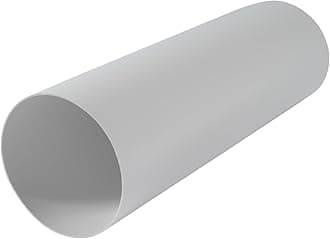 4" Inch Round Straight Plastic Ventilation Duct - 12" Inch Long Ducting Vent - Replacement Pipe, Extension, Fresh Air Circulation - Through-Wall Vent Duct, Straight Plastic Pipe for HVAC Ducting