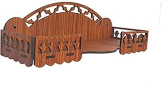 Beautiful Wooden Home and Office Temple/Pooja Mandir Engineered Wood (Decor-27) (16inches)(Brown) (DIY), MSG2705
