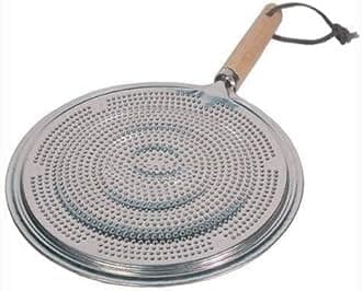 Barbeque Stainless Steel Wire Roaster Ideal for Roti Roast, Papad Roaster Chapati Toast, Paneer tandoor net Grill Wooden Handle (Round Simmer Ring - 21.5cm)