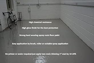 T A Paints Ltd Two Pack Epoxy Resin Garage Floor Paint 3 In 1 Primer Sealer Protect Heavy Duty 2k Industrial Factory Floor Coating for Concrete Stone Brick (BS 18 B25 Grey 2.5L)