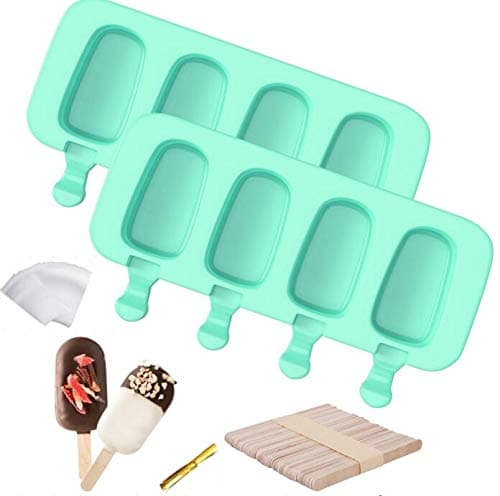 KAISHANE Ice Lolly Moulds Stackable , Fruit Silicone Popsicle molds Set, 4 Pieces, BPA Free and FDA Approved