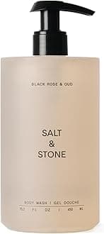 Salt & Stone Body Wash for Women & Men | Black Rose & Oud | Hydrating Gel Cleanser | Clean & Soften Skin | Made with Niacinamide & Hyaluronic Acid | Free From Parabens, Sulfates & Pthalates (15.2 oz)