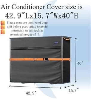 Mini Split Air Conditioner Cover for Outside Units,600D Waterproof Air Conditioner Mini Split Cover,Outdoor Rectangular Air Conditioner Covers for AC Units, Fits up to 42.9L x 15.7"W x 40"H.