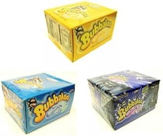 Bubbaloo Mexican Chewing Gum, Bundle of 3 Flavors, Menta (Mint), Mora Azul Blue Berry and Banana; Bundled by Oasis Mercantile