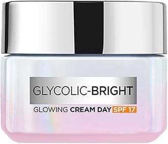 L'Oréal Paris Glycolic Bright Day Cream with SPF 17, 15ml |Skin Brightening Cream with Glycolic Acid that Visbily Minimizes Spots & Reveals Even Toned Skin