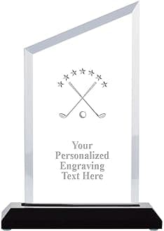 Crown Awards Personalized Acrylic Trophy, 6" Engraved Incline Slant Acrylic Award