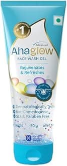 Advanced Face Wash Gel 50g with AHA(1% Glycolic Acid) Glow Bombs| Jojoba & Tea Tree Oil | Allantoin, Vitamin E & Oak bark Extract | No.1 Dermatologist Prescribed AHA Brand - By Torrent Pharma