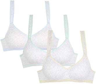 Phennie's Young Teen Girls 7-16 Slim Cotton Bras Thin Cups Bra for Girls Pack of 3, 34