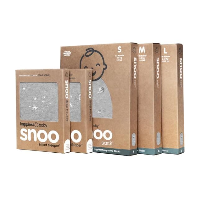 The Big Bundle 100% Organic Cotton - Includes 3 SNOO Sacks and 2 SNOO Bassinet Fitted Sheets (Graphite Planets)
