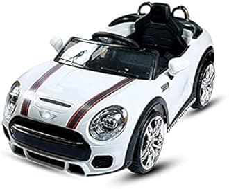 SRECAP s 1 to 4 Years (White) id's Mini Cooper Car with Openable Doors, Pull Back, Blinking Headlights and Music with Projectable Logo