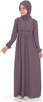 � Abaya for Young Girls Age Below 14 Years | Kids Abaya with Ruffled Design over chest | Baby Girl Burqa Design (MC-KRFL001)