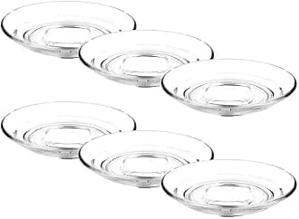 Clear Glass Saucer Set of 12 Only Saucers Without Cup for Serving Tea Coffee Snacks