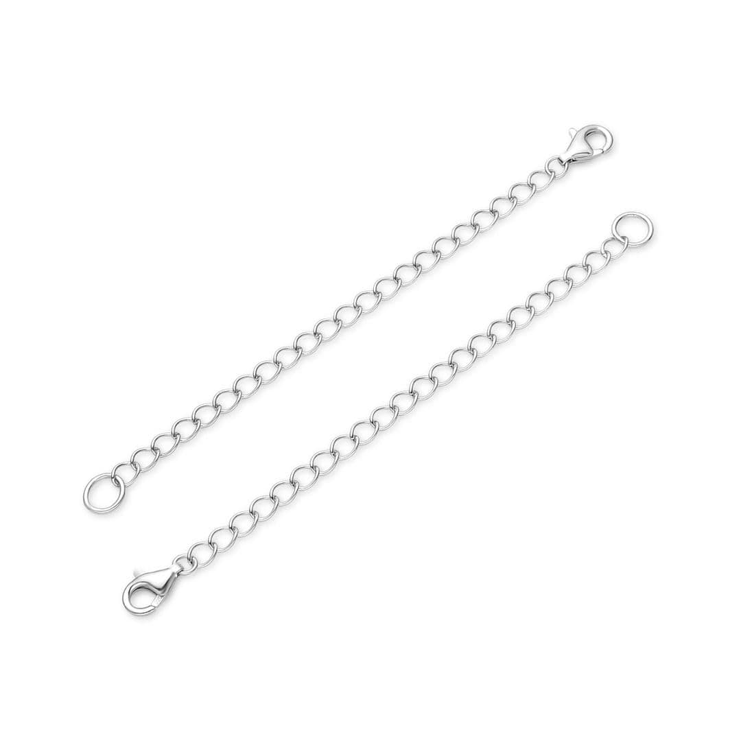 1pc Adabele 925 Sterling Silver 4 inch Cable Chain Extender Removable Adjustable Extension Tarnish Resistant White Gold for Necklace Anklet Bracelet Jewelry Making SS311-4