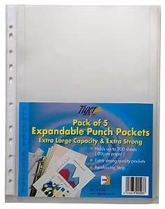 Shopping Sky5 A4 Expandable Punched Pockets Extra Strong Plastic Clear File Document Wallet