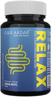 AADAR Re-LAX Constipation Relief, Ayurvedic Natural Laxative Digestion Support & Bowel Wellness Capsules, 60 units (Pack of 1) - with Senna, Harade, Ajwain