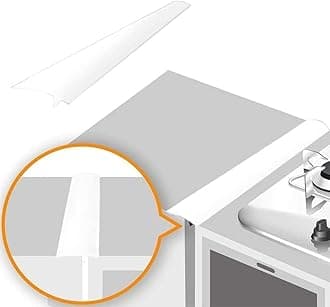 Linda’s Essentials Silicone Stove Gap Covers (2 Pack), Heat Resistant Oven Gap Filler Seals Gaps Between Stovetop and Counter, Easy to Clean Stove Gap Guard (30 Inches, White)