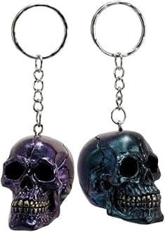 Puckator Skulls and Roses Dark Metallic Gold Skull Keyring - Key Chains For Men - Key Wallets For Men - Small Toys For Mystery Boxes - Small Gifts For Kids - Keychain Cute - Metal And Resin Keyring