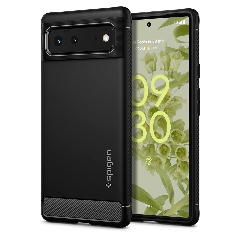 Spigen Rugged Armor for Google Pixel 6 Case, Pixel 6 Back Cover (2021) - TPU｜Matte Black