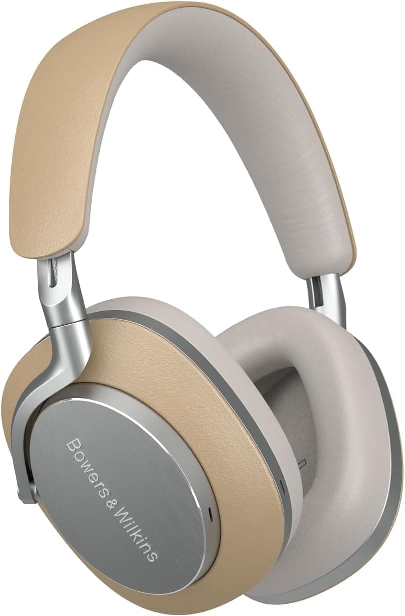 Bowers & Wilkins PX8 Flagship Noise Cancelling Wireless Over Ear Headphones with Bluetooth 5.0 & Quick Charge, 30 Hours of High-Resolution Playback and Built-In Microphone - Tan