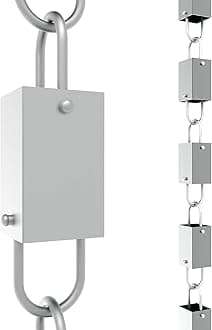 Square Link Rain Chain (Aluminum) By Rain Chains Direct (8.5 FT)