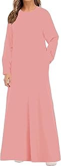 WSPLYSPJY Solid Color Zipper Abaya Muslim Dresses for Women Girls Pockets Islamic Prayer Clothes