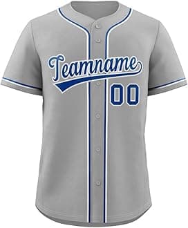 Custom Blank Baseball Jersey Button Down Shirts Personalized Team Sports Uniforms for Men/Women/Boy