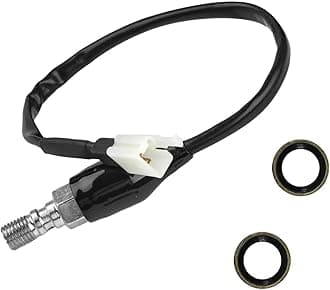 Brake Light Switch for Motorcycle, 10×1.25mm Hydraulic Brake Pressure Switch with Brake Cables, Universal Rear Brake Stop Light Switch for Motorbike Scooter Dirt Bike ATV (Straight)