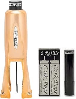 Cork Pops Legacy Wine Bottle Opener with 3 Refill Cartridges, Copper