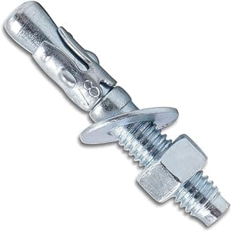 3/8" x 2-1/2" Wedge Anchor, Concrete Anchors zinc Plated, Heavy Duty Expansion Bolt Fasteners for high Strength Concrete Bricks/Blocks, Natural Stone, 20 pcs