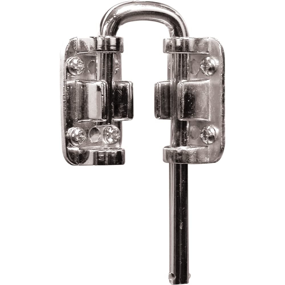 PRIME-LINE Defender Security U 9846 Patio Sliding Door Loop Lock – Increase Home Security, Install Additional Child-Safe, Hardened Steel Bar with Diecast Base, Nickel, 1-1/8 in